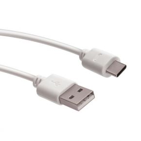Jungiamasis laidas kabelis USB A kištukas - USB C kištukas 1m. baltas