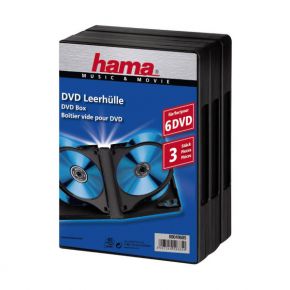 Tuščios DVD diskų dėžutės Hama dvigubos, 3 vnt.