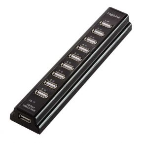 USB šakotuvas Hub Logilink 10-port with power adapter