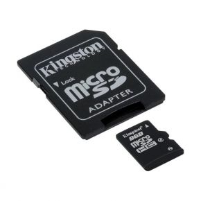 Atminties kortelė Kingston microSDHC 8GB + SD adapteris