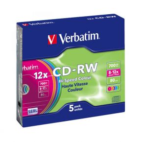 Diskai Verbatim CD-RW Colour 5pack - 431671